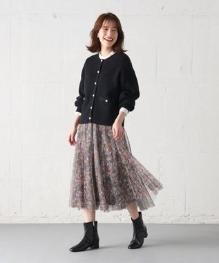 ANY 【ウエストゴム】チュールフレアースカート ライトグレー系