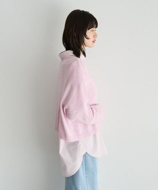YECCA VECCA テープヤーンルーズニットプルオーバー Pink