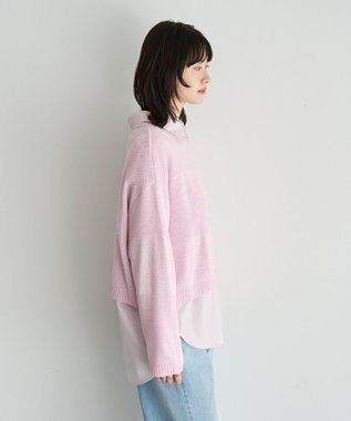 YECCA VECCA テープヤーンルーズニットプルオーバー Pink