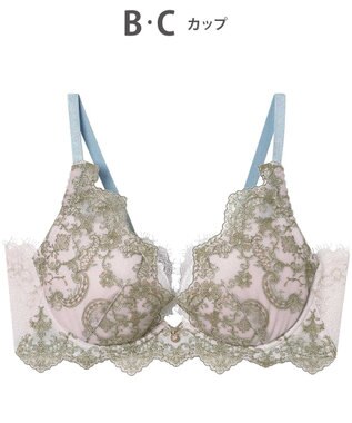 AMPHI ブラジャー 谷間メイク 脇高設計 細身え効果 Gカップまで対応 大きいサイズ 【Glama-Rich グラマリッチ 脇スッキリタイプ】ブラ BYJ603 アンフィ／ワコール