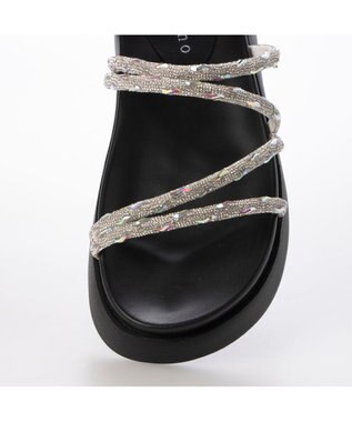 MODE ET JACOMO <carino>厚底ビジューサンダル シルバー