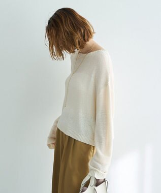 YECCA VECCA テープヤーンルーズニットプルオーバー Ivory