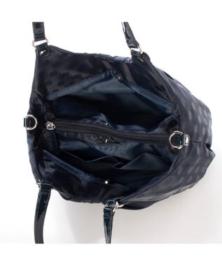 Y'SACCS ドット柄ジャガードエナメルアクセント2wayトート ダークネイビー