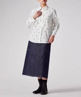 Paul Smith Ditsy Cat コットン シャツ オフホワイト