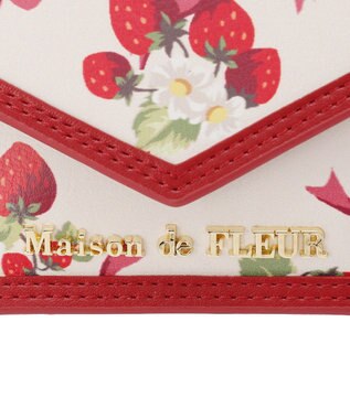 Maison de FLEUR いちご柄カードケース Red