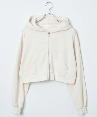 WEGO ショートジップパーカー ホワイトアイボリー