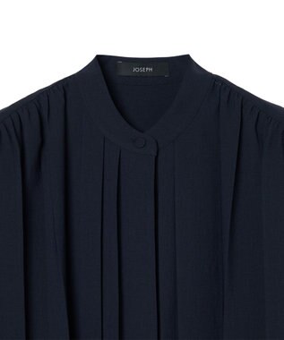 JOSEPH エアリープリッセ　ロングスリーブブラウス Navy