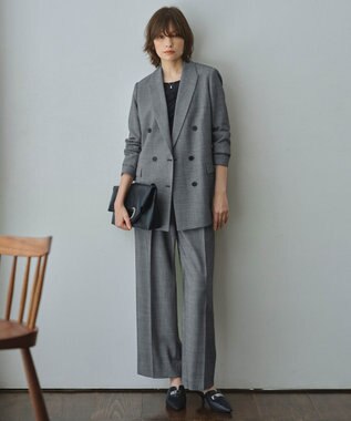 ICB ウール2WAYストレッチ ダブルブレストジャケット 無地柄系