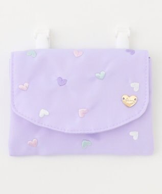 ANY KIDS 総柄刺繍 移動ポケット ラベンダー（ハート）