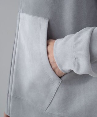 WEGO 【ユニセックス着用ITEM/MLサイズ展開】フェイクスウェードZIPパーカー ライトグレー