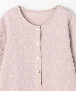 ANY KIDS リボン ジャガード カーディガン ベージュ