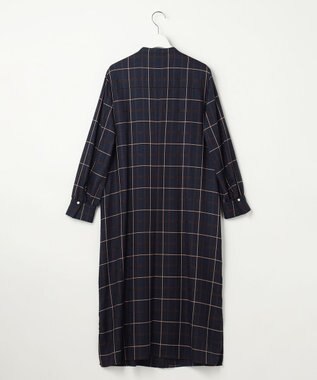 J.PRESS LADIES S サイロチェック ストライプ ワンピース ネイビーチェック系