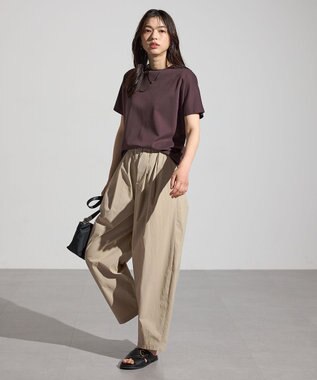 ANY 【新色追加/10色展開/洗濯機可/UVケア/接触冷感】プレミアムベーシック半袖Tシャツ ブラウン