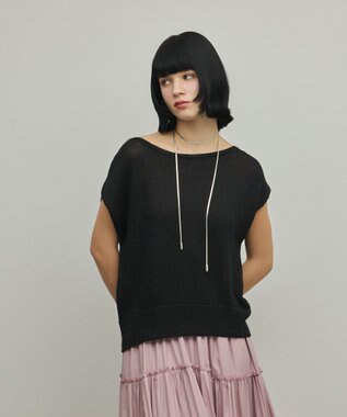 GRACE CONTINENTAL ドルマンルーズニットトップ ブラック
