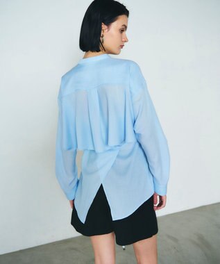 GRACE CONTINENTAL バックシャンオーバーシャツ サックス