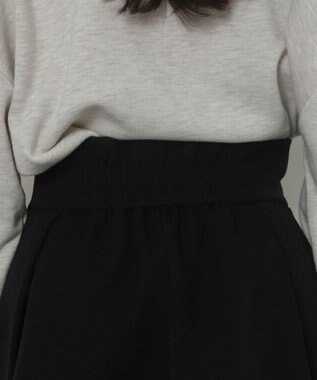 WEGO ハイウエスト2段プリーツスカパン ブラック