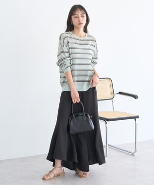 earth music&ecology ボーダーニットプルオーバー Mint