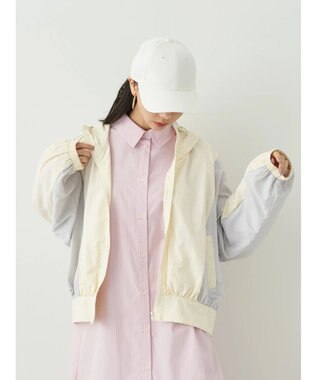 earth music&ecology コクーンギャザー切替ブルゾン Ivory