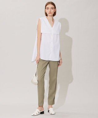 ICB 【接触冷感・UVケア・速乾・洗える】FluidBackSatin ドロストパンツ オリーブ系