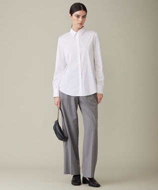 ICB 【洗える】コットンナイロンシャーティング ベーシックシャツ オフホワイト系