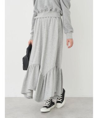 earth music&ecology ウラケ裾フリルスカート Gray