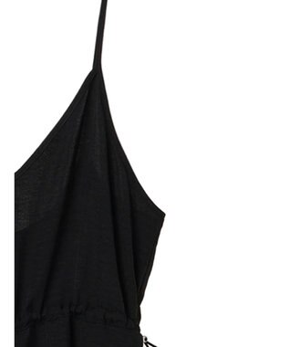 Green Parks 冷やっとすずやかウエストドロストサロペット Black