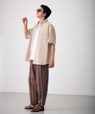 J.PRESS YORK STREET 【UNISEX】タイプライター ワッシャーシャツ/B.D ベージュ系