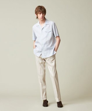 J.PRESS MEN 【HYBRID LINEN】オープンカラーシャツ サックスブルー系1