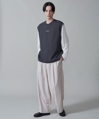 WEGO カルゼアンサンブルベスト（LS） ブラック中濃色