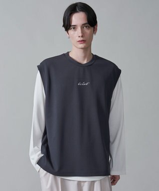 WEGO カルゼアンサンブルベスト（LS） ブラック中濃色