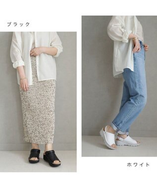 Pointer 本革 超軽量厚底サボサンダル ブラック