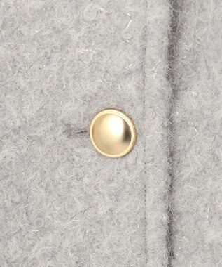 ANY SIS L 【2WAY】ブークレーシャギーラメ アウター ライトグレー