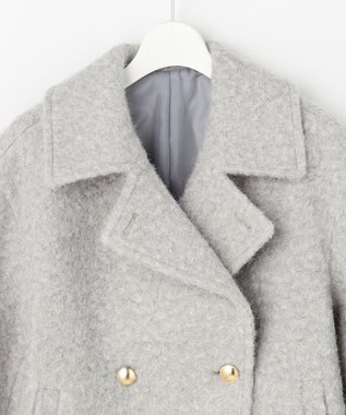 ANY SIS L 【2WAY】ブークレーシャギーラメ アウター ライトグレー