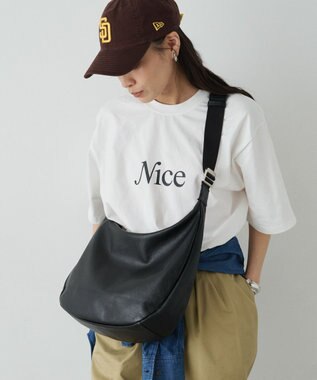 russet ≪ショルダーバッグ人気NO.1モデル≫ソフトレザーラウンドビッグショルダーバッグ(CE-1325-WEB) Black2（シルバー金具）