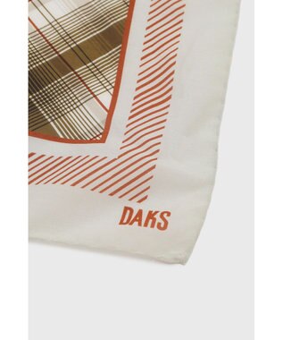 DAKS コットンシルク ヘリテージチェックプリント スカーフ シルトグリーン