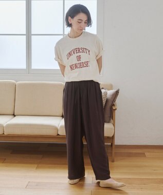 WEGO 【ANGIE VINTAGE】接触冷感イージーパンツ ブラウン