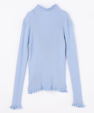 組曲 KIDS 【150-160㎝】フラワードット リブニット サックスブルー