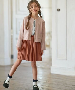 組曲 KIDS 【110-140㎝】長袖ボーダー Tシャツ ネイビー×オフホワイト