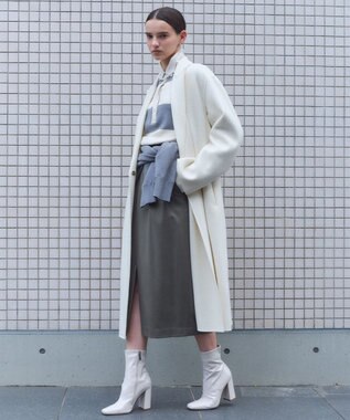 BEIGE， ZION / ウールロングチェスターコート Ecru