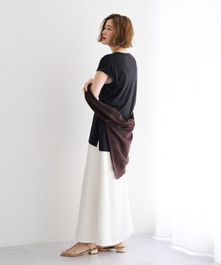 YECCA VECCA サテンフレアスカート Ivory