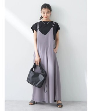 earth music&ecology リボンコンビネゾン Gray