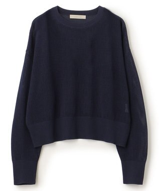 UNFILO メッシュニットプルオーバー ネイビー
