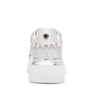 STEVE MADDEN GLORIES パールビジューレースアップスニーカー アイボリー