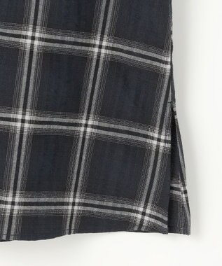 ANY SIS 【洗える】サッカーチェック ブラウス ネイビー