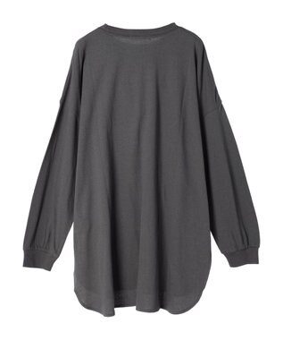 Green Parks ワンポイントカレッジロゴ裾ラウンドチュニック Dark Gray