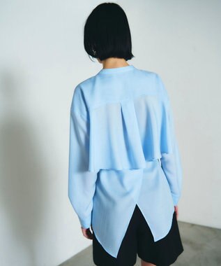 GRACE CONTINENTAL バックシャンオーバーシャツ サックス