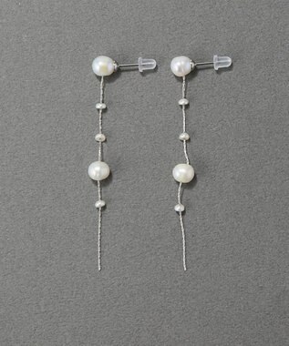 Phoebe 【金属アレルギー対応】パールドロップロングピアス　シルバー シルバー