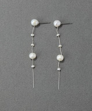 Phoebe 【金属アレルギー対応】パールドロップロングピアス　シルバー シルバー