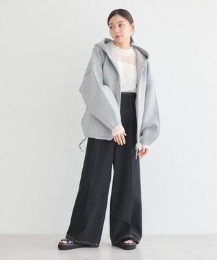 earth music&ecology フーディーダンボールジップブルゾン Gray Mixture