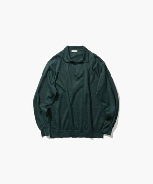 ATON RAMIE CASHMERE | スキッパーポロセーター - UNISEX GREEN